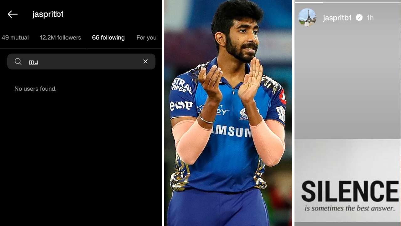 Jasprit Bumrah: ಮುಂಬೈ ಇಂಡಿಯನ್ಸ್ ತಂಡದಲ್ಲಿ ಅಲ್ಲೋಲ-ಕಲ್ಲೋಲ?: ಅನ್​ಫಾಲೋ ಮಾಡಿದ ಜಸ್​ಪ್ರಿತ್ ಬುಮ್ರಾ