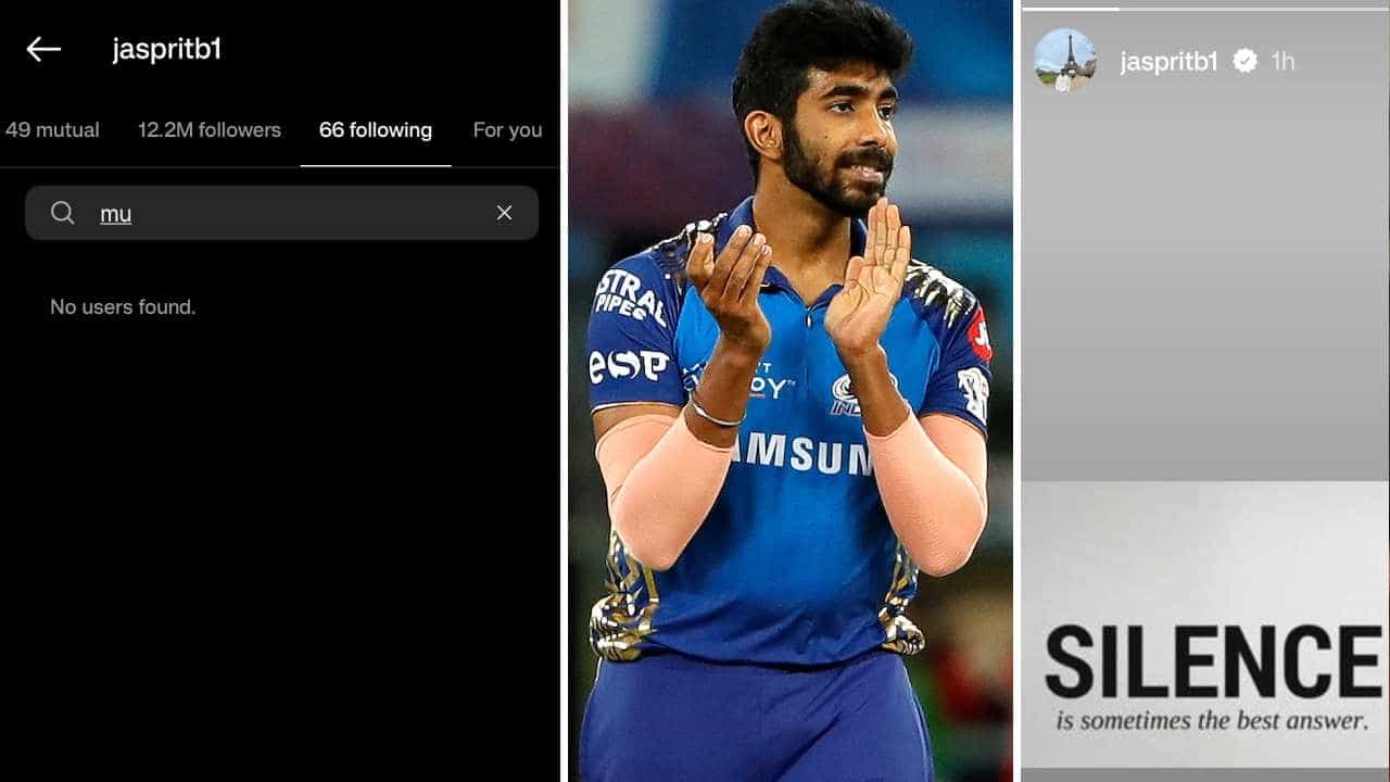 Jasprit Bumrah: ಮುಂಬೈ ಇಂಡಿಯನ್ಸ್ ತಂಡದಲ್ಲಿ ಅಲ್ಲೋಲ-ಕಲ್ಲೋಲ?: ಅನ್ಫಾಲೋ ಮಾಡಿದ ಜಸ್ಪ್ರಿತ್ ಬುಮ್ರಾ Jasprit Bumrah: ಮುಂಬೈ ಇಂಡಿಯನ್ಸ್ ತಂಡದಲ್ಲಿ ಅಲ್ಲೋಲ-ಕಲ್ಲೋಲ?: ಅನ್ಫಾಲೋ ಮಾಡಿದ ಜಸ್ಪ್ರಿತ್ ಬುಮ್ರಾ