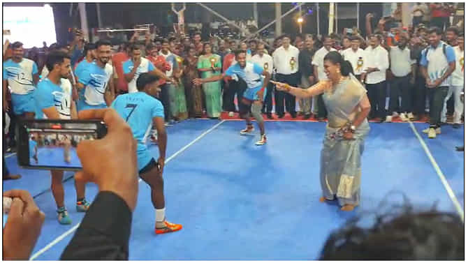 ಸೀರೆ ಧರಿಸಿ ಕಬಡ್ಡಿ ಆಡಿದ ಖ್ಯಾತ ನಟಿ, ಸಚಿವೆ ರೋಜಾ; ವಿಡಿಯೋ ವೈರಲ್​