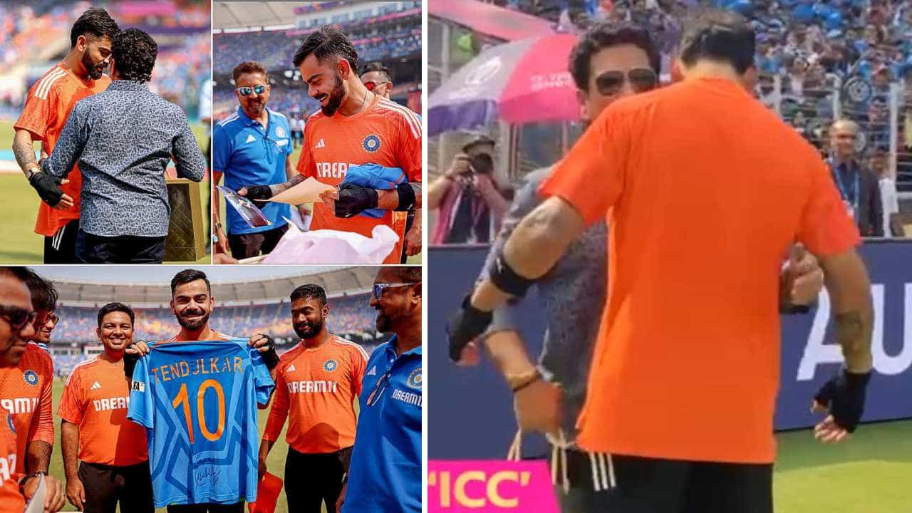 IND vs AUS, World Cup Final: ಮೋದಿ ಸ್ಟೇಡಿಯಂನಲ್ಲಿ ಕೊಹ್ಲಿಗೆ ಮರೆಯಲಾಗದ ಉಡುಗೊರೆ ಕೊಟ್ಟ ಸಚಿನ್ ತೆಂಡೂಲ್ಕರ್: ಏನದು ನೋಡಿ IND vs AUS, World Cup Final: ಮೋದಿ ಸ್ಟೇಡಿಯಂನಲ್ಲಿ ಕೊಹ್ಲಿಗೆ ಮರೆಯಲಾಗದ ಉಡುಗೊರೆ ಕೊಟ್ಟ ಸಚಿನ್ ತೆಂಡೂಲ್ಕರ್: ಏನದು ನೋಡಿ