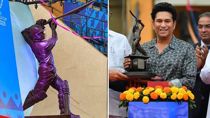 ಮುಂಬೈನ ವಾಂಖೆಡೆ ಸ್ಟೇಡಿಯಂನಲ್ಲಿ ಸಚಿನ್ ತೆಂಡೂಲ್ಕರ್ ಪ್ರತಿಮೆ ಅನಾವರಣ