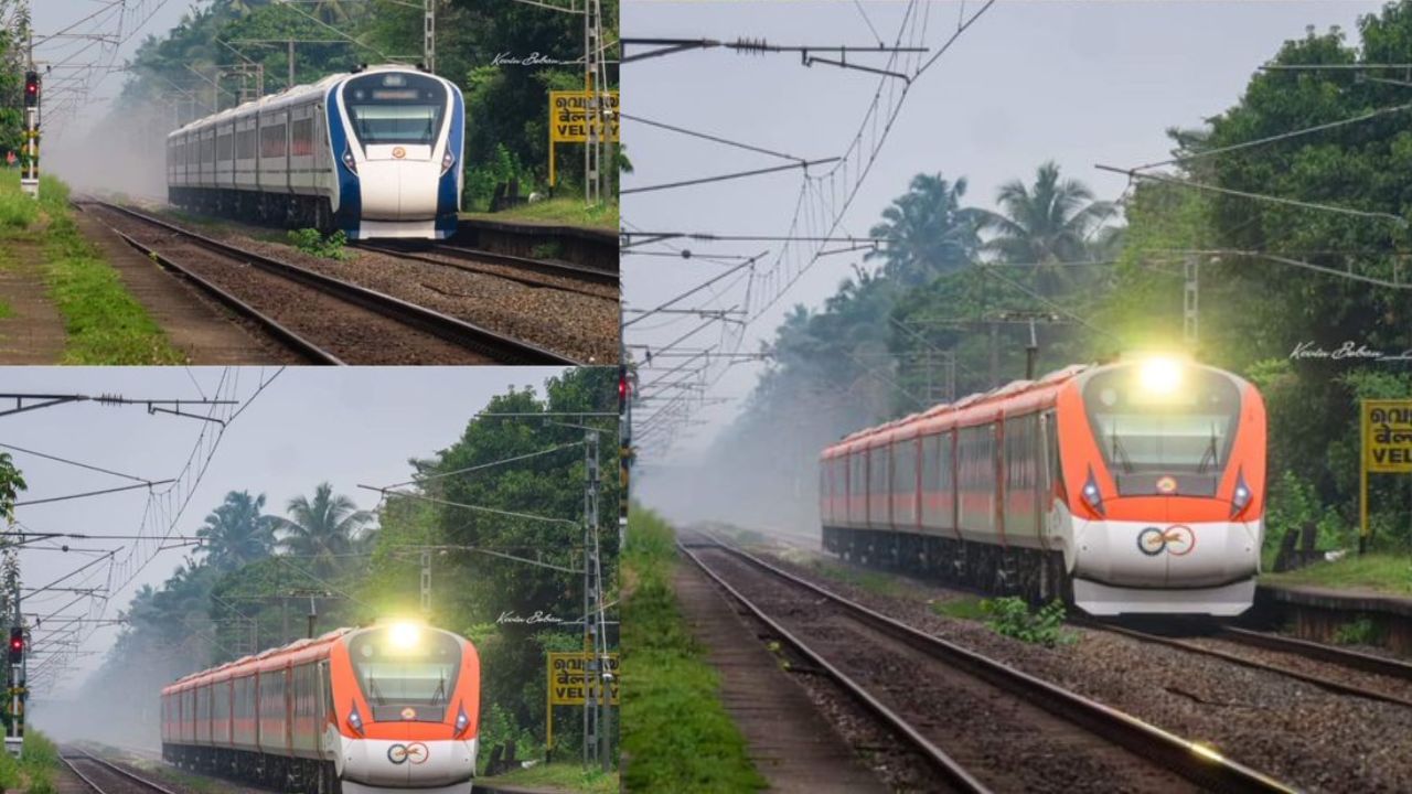 ಕೇರಳದಲ್ಲಿ ಸಂಚರಿಸಿದ ಎರಡು ಬಣ್ಣದ ವಂದೇ ಭಾರತ್‌ ರೈಲು, 'ಜಸ್ಟ್ ಲುಕಿಂಗ್ ಲೈಕ್ ಎ ವಾವ್ ಎಂದ  ರೈಲ್ವೆ ಸಚಿವಾಲಯ