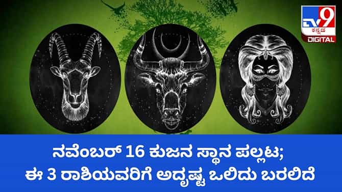 ನವೆಂಬರ್ 16 ಕುಜನ ಸ್ಥಾನಪಲ್ಲಟ; ಈ 3 ರಾಶಿಯವರಿಗೆ ಅದೃಷ್ಟ ಒಲಿದು ಬರಲಿದೆ
