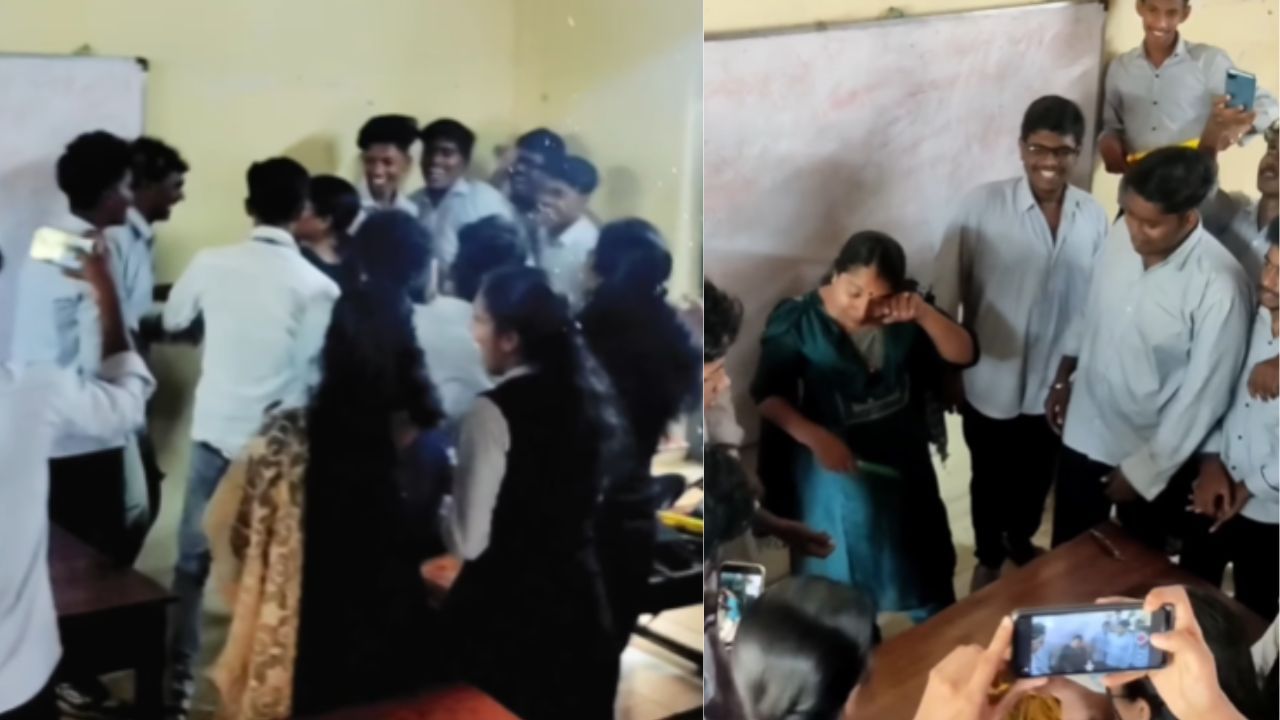 Viral Video: ವಿದ್ಯಾರ್ಥಿ ಜೀವನದ ನೆನಪು, ಅಮ್ಮನಂತೆ ಅಕ್ಕರೆ ತೋರಿಸುವ ಶಿಕ್ಷಕಿಯ ಬರ್ತ್​​​ ಡೇ ಸರ್ಪ್ರೈಸ್ ಹೇಗಿತ್ತು ನೋಡಿ 