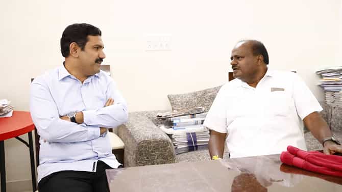 ಅಧ್ಯಕ್ಷರಾದ ಬಳಿಕ ಮೊದಲ ಬಾರಿಗೆ ಕುಮಾರಸ್ವಾಮಿಯನ್ನ ಭೇಟಿಯಾದ ವಿಜಯೇಂದ್ರ