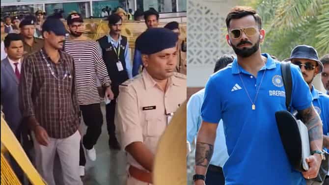 ಬೆಂಗಳೂರಿಗೆ ಆಗಮಿಸಿದ ವಿರಾಟ್ ಕೊಹ್ಲಿ: ಏರ್ಪೋರ್ಟ್​ನಲ್ಲಿ ಜನ ಸಾಗರ