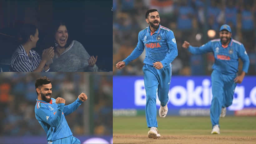 ವಿಶ್ವಕಪ್ನಲ್ಲಿ ಮೊದಲ ವಿಕೆಟ್ ಪಡೆದ ಕೊಹ್ಲಿ! ಹುಚ್ಚೆದು ಕುಣಿದ ಫ್ಯಾನ್ಸ್, ಅನುಷ್ಕಾ; ವಿಡಿಯೋ ನೋಡಿ