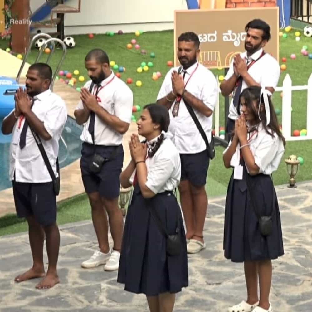 ಬಿಗ್ಬಾಸ್ ಸ್ಪರ್ಧಿಗಳೆಲ್ಲ ಮಕ್ಕಳಂತೆ ಸಮವಸ್ತ್ರ ಧರಿಸಿ, ಶಾಲೆ ವಿದ್ಯಾರ್ಥಿಗಳಾಗಿದ್ದಾರೆ.