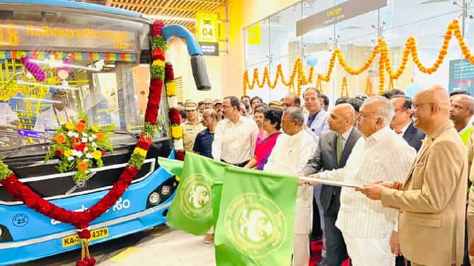 ಬೆಂಗಳೂರು ಏರ್‌ಪೋರ್ಟ್ ಟರ್ಮಿನಲ್-2ರಲ್ಲಿ ಹೈಟೆಕ್ ಬಸ್ ನಿಲ್ದಾಣಕ್ಕೆ ಚಾಲನೆ