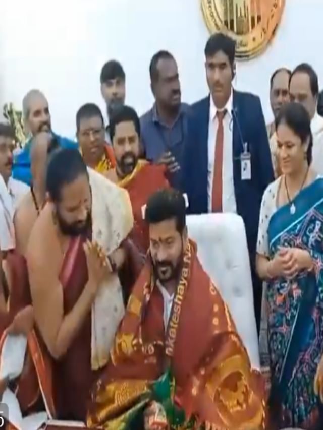 ತೆಲಂಗಾಣ ಮುಖ್ಯಮಂತ್ರಿಯಾಗಿ ಅನುಮುಲಾ ರೇವಂತ್ ರೆಡ್ಡಿ  ಪ್ರಮಾಣ ವಚನ