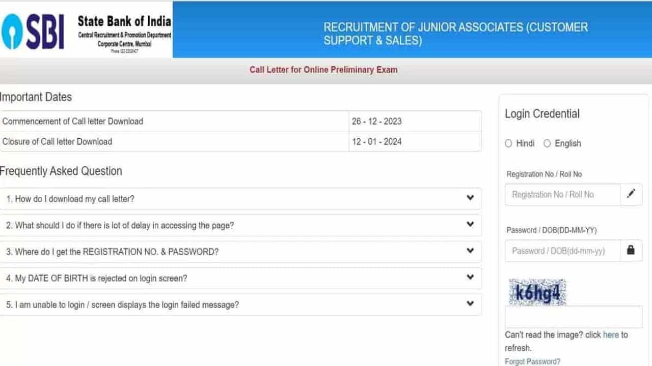 SBI Clerk Admit Card 2023-24: JA ಪ್ರಿಲಿಮ್ಸ್ ಹಾಲ್ ಟಿಕೆಟ್ ಲಿಂಕ್ ಅನ್ನು ಡೌನ್ಲೋಡ್ ಮಾಡಿ SBI Clerk Admit Card 2023-24: JA ಪ್ರಿಲಿಮ್ಸ್ ಹಾಲ್ ಟಿಕೆಟ್ ಲಿಂಕ್ ಅನ್ನು ಡೌನ್ಲೋಡ್ ಮಾಡಿ