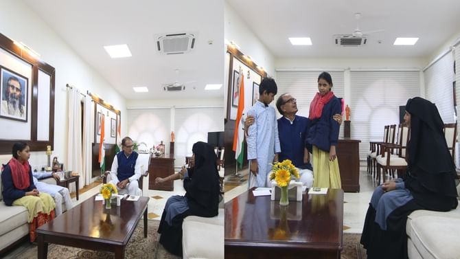 ಬಿಜೆಪಿಗೆ ಮತ ಹಾಕಿದ್ದಕ್ಕೆ ಥಳಿತಕ್ಕೊಳಗಾದ ಮಹಿಳೆಯನ್ನು ಭೇಟಿ ಮಾಡಿದ ಚೌಹಾಣ್ ಬಿಜೆಪಿಗೆ ಮತ ಹಾಕಿದ್ದಕ್ಕೆ ಥಳಿತಕ್ಕೊಳಗಾದ ಮಹಿಳೆಯನ್ನು ಭೇಟಿ ಮಾಡಿದ ಚೌಹಾಣ್
