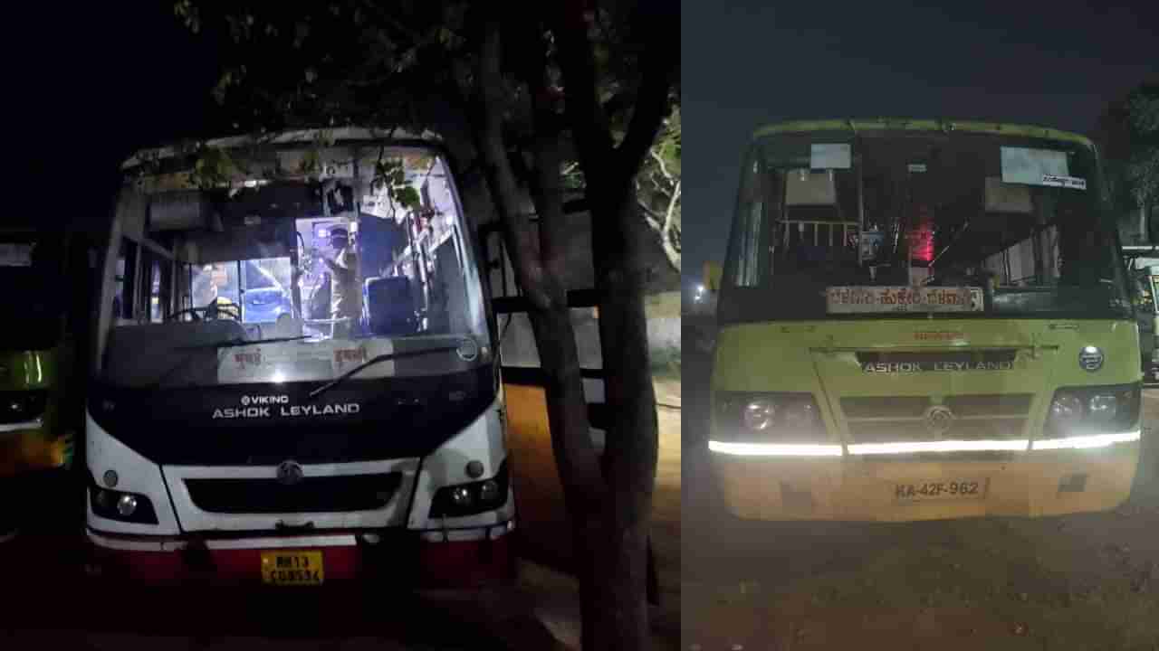 ಬೆಳಗಾವಿ: ಕರ್ನಾಟಕ-ಮಹಾರಾಷ್ಟ್ರ ಸಾರಿಗೆ ಬಸ್ಗಳಿಗೆ ಕಲ್ಲೆಸೆತ, ಸ್ಥಳಕ್ಕೆ ಎಸ್ಪಿ ದೌಡು