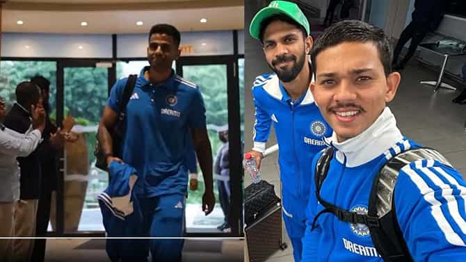 ಅದ್ಧೂರಿ ಸ್ವಾಗತ: ದಕ್ಷಿಣ ಆಫ್ರಿಕಾ ತಲುಪಿದ ಟೀಮ್ ಇಂಡಿಯಾ ಆಟಗಾರರು: VIDEO