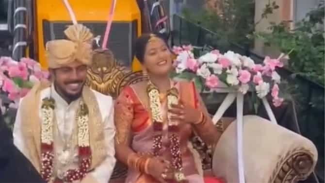 ಜೆಸಿಬಿಯಲ್ಲಿ ಮೆರವಣಿಗೆ, ಮಂಟಪದಲ್ಲಿ ಕೋಳಿ ಅಂಕ, ಮದುವೆ ಗಮ್ಮತ್ತು ಇಲ್ಲಿದೆ
