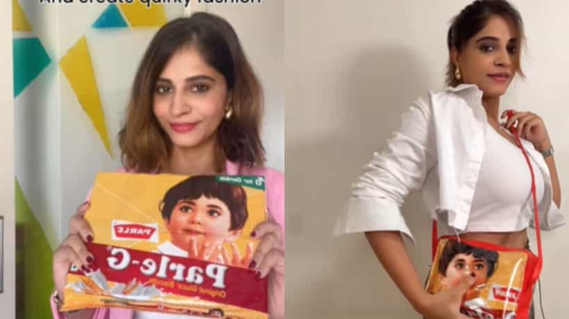 ಫ್ಯಾಶನ್ ಹ್ಯಾಕ್; ಪಾರ್ಲೆ-ಜಿ ಬಿಸ್ಕೆಟ್ ಕವರ್ನಿಂದ ಸ್ಲಿಂಗ್ ಬ್ಯಾಗ್ ತಯಾರಿಸಿದ ಯುವತಿ