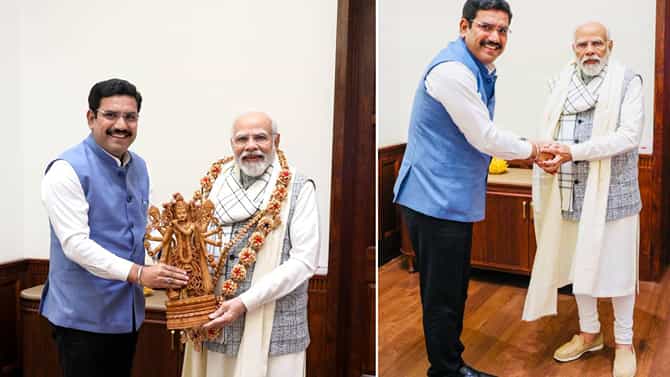 ರಾಜ್ಯಾಧ್ಯಕ್ಷರಾದ ಬಳಿಕ ಇದೇ ಮೊದಲ ಬಾರಿಗೆ ಮೋದಿ ಭೇಟಿಯಾದ ವಿಜಯೇಂದ್ರ