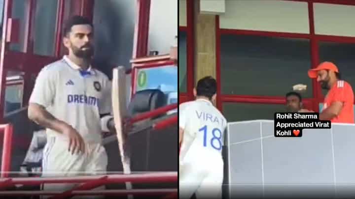 Virat Kohli: 76 ರನ್ ಗಳಿಸಿ ಪೆವಿಲಿಯನ್ಗೆ ಬಂದ ಕೊಹ್ಲಿಗೆ ರೋಹಿತ್ ಶರ್ಮಾ ಏನು ಮಾಡಿದ್ರು ನೋಡಿ Virat Kohli: 76 ರನ್ ಗಳಿಸಿ ಪೆವಿಲಿಯನ್ಗೆ ಬಂದ ಕೊಹ್ಲಿಗೆ ರೋಹಿತ್ ಶರ್ಮಾ ಏನು ಮಾಡಿದ್ರು ನೋಡಿ