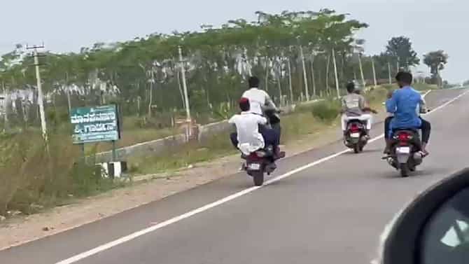 ಹೊಸಕೋಟೆ ದೊಡ್ಡಬಳ್ಳಾಪುರ ನೂತನ ಹೆದ್ದಾರಿಯಲ್ಲಿ ವೀಲಿಂಗ್ ಮಾಡುತ್ತ ಪುಂಡಾಟ