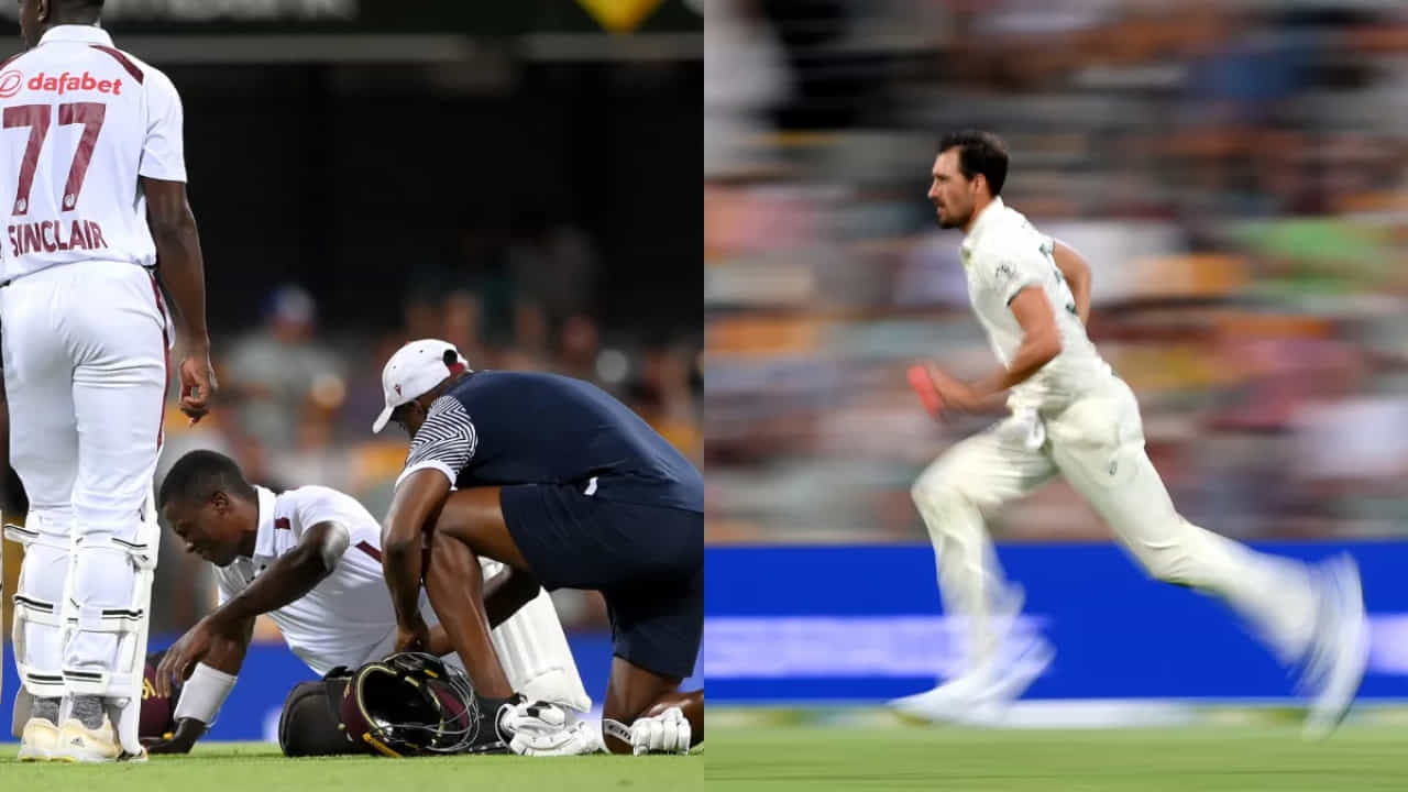 AUS vs WI: ವಿಂಡೀಸ್ ಆಟಗಾರನ ಕಾಲ್ಬೆರಳನ್ನು ಮುರಿದ ಸ್ಟಾರ್ಕ್ ಎಸೆದ ಬೆಂಕಿ ಚೆಂಡು! ವಿಡಿಯೋ ನೋಡಿ AUS vs WI: ವಿಂಡೀಸ್ ಆಟಗಾರನ ಕಾಲ್ಬೆರಳನ್ನು ಮುರಿದ ಸ್ಟಾರ್ಕ್ ಎಸೆದ ಬೆಂಕಿ ಚೆಂಡು! ವಿಡಿಯೋ ನೋಡಿ