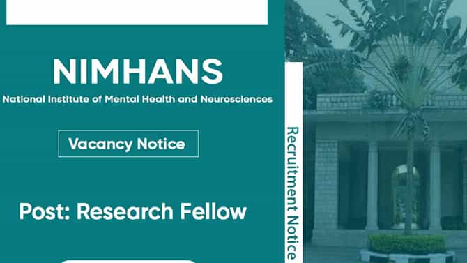 NIMHANS Recruitment 2024: 1 JRF ಪೋಸ್ಟ್‌ಗೆ ಅರ್ಜಿ ಸಲ್ಲಿಸಿ