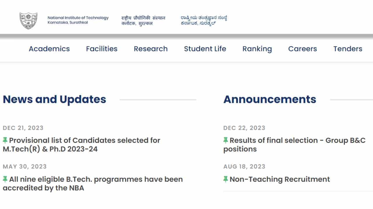 NIT Karnataka Recruitment 2024: 01 ಜೂನಿಯರ್ ರಿಸರ್ಚ್ ಫೆಲೋ ಪೋಸ್ಟ್ಗೆ ಅರ್ಜಿ ಸಲ್ಲಿಸಿ NIT Karnataka Recruitment 2024: 01 ಜೂನಿಯರ್ ರಿಸರ್ಚ್ ಫೆಲೋ ಪೋಸ್ಟ್ಗೆ ಅರ್ಜಿ ಸಲ್ಲಿಸಿ