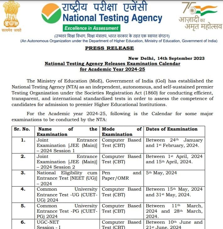 NEET exam date 2024