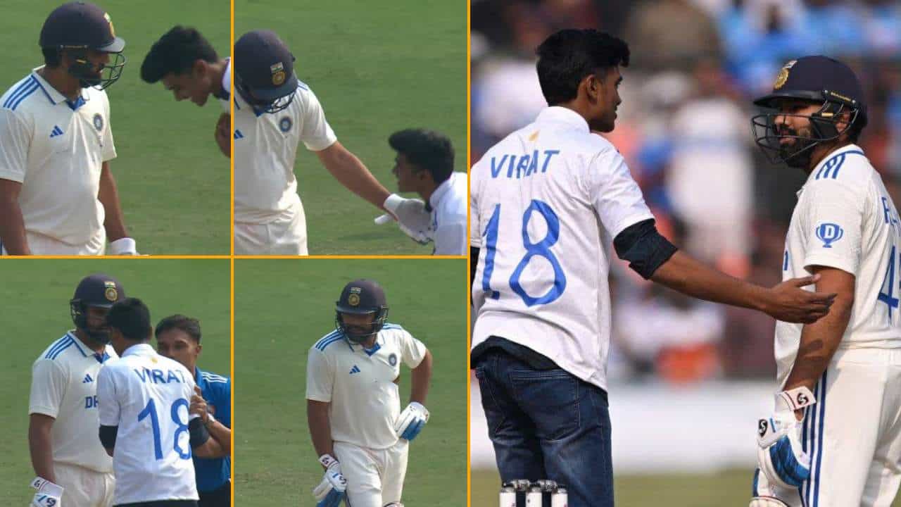 IND vs ENG 1st Test: ರೋಹಿತ್ ಶರ್ಮಾ ಬ್ಯಾಟಿಂಗ್ ಮಾಡುತ್ತಿರುವಾಗ ಮೈದಾನಕ್ಕೆ ಓಡಿ ಬಂದ ಕೊಹ್ಲಿ ಅಭಿಮಾನಿ: ಏನಾಯಿತು ನೋಡಿ IND vs ENG 1st Test: ರೋಹಿತ್ ಶರ್ಮಾ ಬ್ಯಾಟಿಂಗ್ ಮಾಡುತ್ತಿರುವಾಗ ಮೈದಾನಕ್ಕೆ ಓಡಿ ಬಂದ ಕೊಹ್ಲಿ ಅಭಿಮಾನಿ: ಏನಾಯಿತು ನೋಡಿ