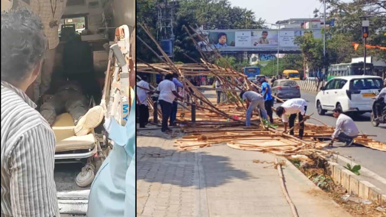 ಬೆಂಗಳೂರು: ಶ್ರೀರಾಮನ ಕಟೌಟ್​ ಬಿದ್ದು ಪಾದಚಾರಿಗೆ ಗಾಯ; ಆಸ್ಪತ್ರೆಗೆ ದಾಖಲು