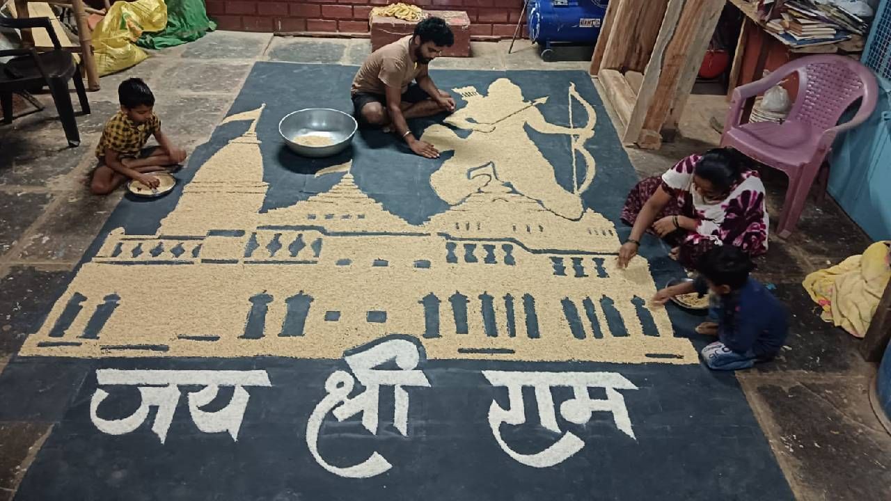 ಹಳ್ಳಿ ಹುಡಗನ ಕೈಚಳಕ ಜೋಳ, ಅಕ್ಕಿಯಿಂದ ಭವ್ಯ ಶ್ರೀರಾಮಮಂದಿರ ನಿರ್ಮಾಣ