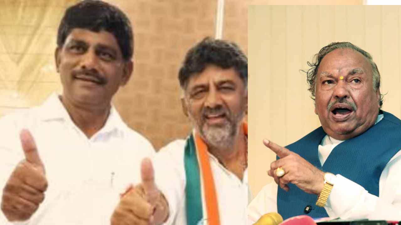 ನಾನೇ ನಿಮ್ಮ ಮುಂದೆ ಬರ್ತೇನೆ, ಗುಂಡಿಟ್ಟು ಕೊಲ್ಲಿ; ಈಶ್ವರಪ್ಪಗೆ ಡಿಕೆ ಸುರೇಶ್ ಸವಾಲ್ ನಾನೇ ನಿಮ್ಮ ಮುಂದೆ ಬರ್ತೇನೆ, ಗುಂಡಿಟ್ಟು ಕೊಲ್ಲಿ; ಈಶ್ವರಪ್ಪಗೆ ಡಿಕೆ ಸುರೇಶ್ ಸವಾಲ್