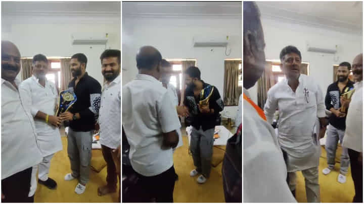 ಡಿಕೆ ಶಿವಕುಮಾರ್ ಭೇಟಿಯಾದ ಕಾರ್ತಿಕ್ ಮಹೇಶ್; ಬಿಗ್ ಬಾಸ್ ಟ್ರೋಫಿ ಜತೆ ಪೋಸ್ ಡಿಕೆ ಶಿವಕುಮಾರ್ ಭೇಟಿಯಾದ ಕಾರ್ತಿಕ್ ಮಹೇಶ್; ಬಿಗ್ ಬಾಸ್ ಟ್ರೋಫಿ ಜತೆ ಪೋಸ್