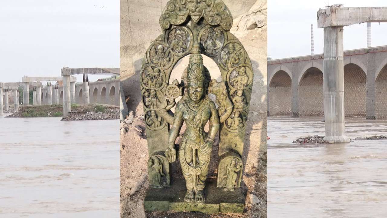 Krishna Idol, Shivalinga found in Krishna River at Raichur