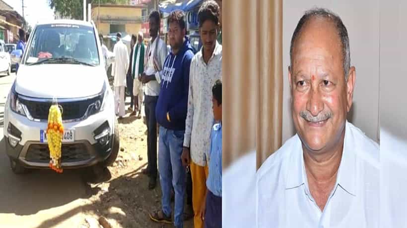 ಮಾಜಿ ಶಾಸಕ ವಿ.ಎಸ್.ಪಾಟೀಲ್ ಕಾರು ವಿದ್ಯುತ್ ಕಂಬಕ್ಕೆ ಡಿಕ್ಕಿ; ಅದೃಷ್ಟವಶಾತ್ ಪಾರು