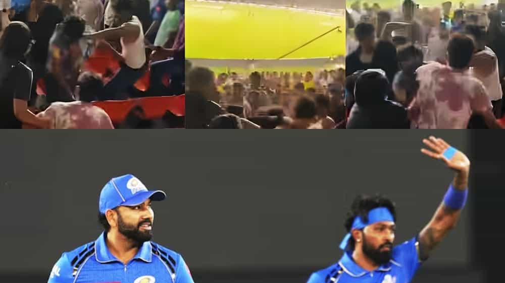 VIDEO: ಸ್ಟೇಡಿಯಂನಲ್ಲೇ ರೋಹಿತ್ ಶರ್ಮಾ-ಹಾರ್ದಿಕ್ ಪಾಂಡ್ಯ ಅಭಿಮಾನಿಗಳ ನಡುವೆ ಹೊಡೆದಾಟ VIDEO: ಸ್ಟೇಡಿಯಂನಲ್ಲೇ ರೋಹಿತ್ ಶರ್ಮಾ-ಹಾರ್ದಿಕ್ ಪಾಂಡ್ಯ ಅಭಿಮಾನಿಗಳ ನಡುವೆ ಹೊಡೆದಾಟ