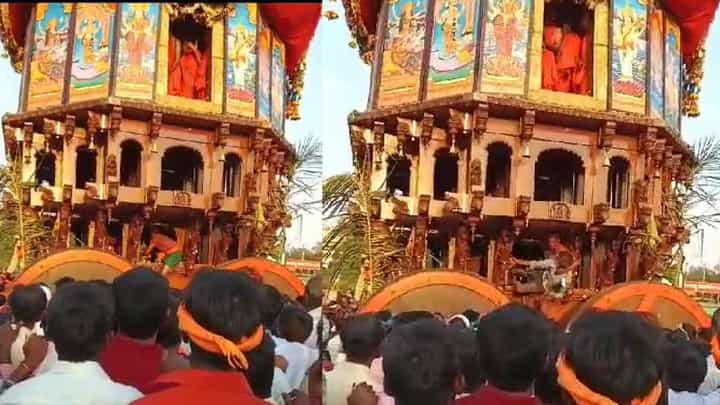 ಕೊಟ್ಟೂರೇಶ್ವರ ರಥೋತ್ಸವ ವೇಳೆ ಪವಾಡ; ಕುಡುಕನನ್ನು ಕೆಳಗೆ ಇಳಿಸಿದ ಬಳಿಕವೇ ಮುಂದೆ ಸಾಗಿದ ರಥ ಕೊಟ್ಟೂರೇಶ್ವರ ರಥೋತ್ಸವ ವೇಳೆ ಪವಾಡ; ಕುಡುಕನನ್ನು ಕೆಳಗೆ ಇಳಿಸಿದ ಬಳಿಕವೇ ಮುಂದೆ ಸಾಗಿದ ರಥ
