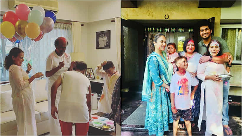ಮಕ್ಕಳು, ಮೊಮ್ಮಕ್ಕಳ ಜೊತೆ ರಜನಿಕಾಂತ್ ಸರಳ ಸುಂದರ ಹೋಳಿ ಆಚರಣೆ
