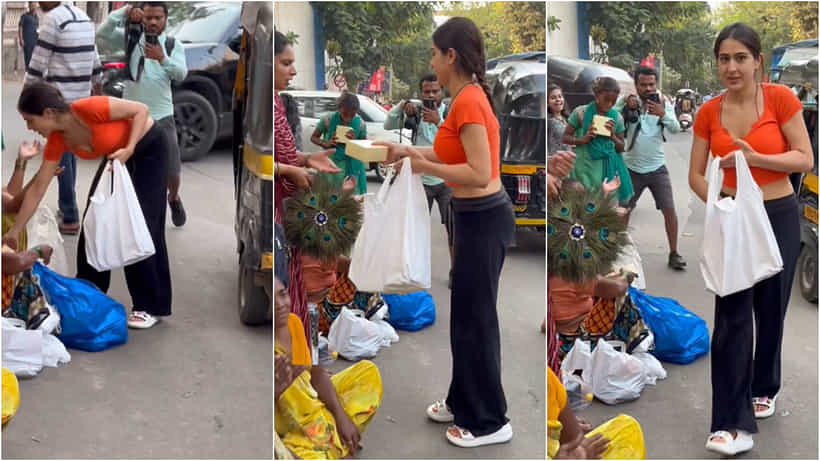 ದೇವಸ್ಥಾನದ ಎದುರು ಸಿಹಿ ಹಂಚಿ, ‘ಫೋಟೋ ತೆಗೆಯಬೇಡಿ’ ಎಂದು ಸಾರಾ ಅಲಿ ಖಾನ್