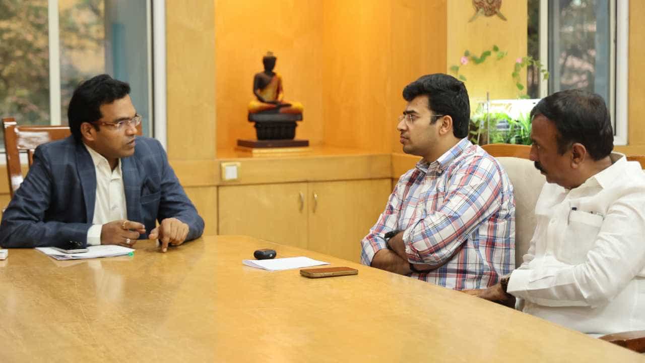 ಬೆಂಗಳೂರಿನಲ್ಲಿ ನೀರಿನ ಸಮಸ್ಯೆಗೆ ವಾರದೊಳಗೆ ಪರಿಹಾರ ನೀಡಬೇಕು, ಇಲ್ಲದಿದ್ದರೆ ಧರಣಿ ಮಾಡ್ತೀವಿ: ತೇಜಸ್ವಿ ಸೂರ್ಯ ಬೆಂಗಳೂರಿನಲ್ಲಿ ನೀರಿನ ಸಮಸ್ಯೆಗೆ ವಾರದೊಳಗೆ ಪರಿಹಾರ ನೀಡಬೇಕು, ಇಲ್ಲದಿದ್ದರೆ ಧರಣಿ ಮಾಡ್ತೀವಿ: ತೇಜಸ್ವಿ ಸೂರ್ಯ