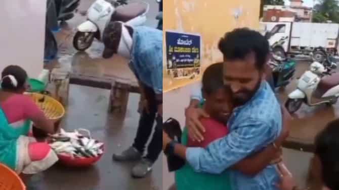 3ವರ್ಷದ ಬಳಿಕ ಊರಿಗೆ ಬಂದು ತಾಯಿಗೆ ಸರ್ಪ್ರೈಸ್​​ ಕೊಟ್ಟ ಮಗ