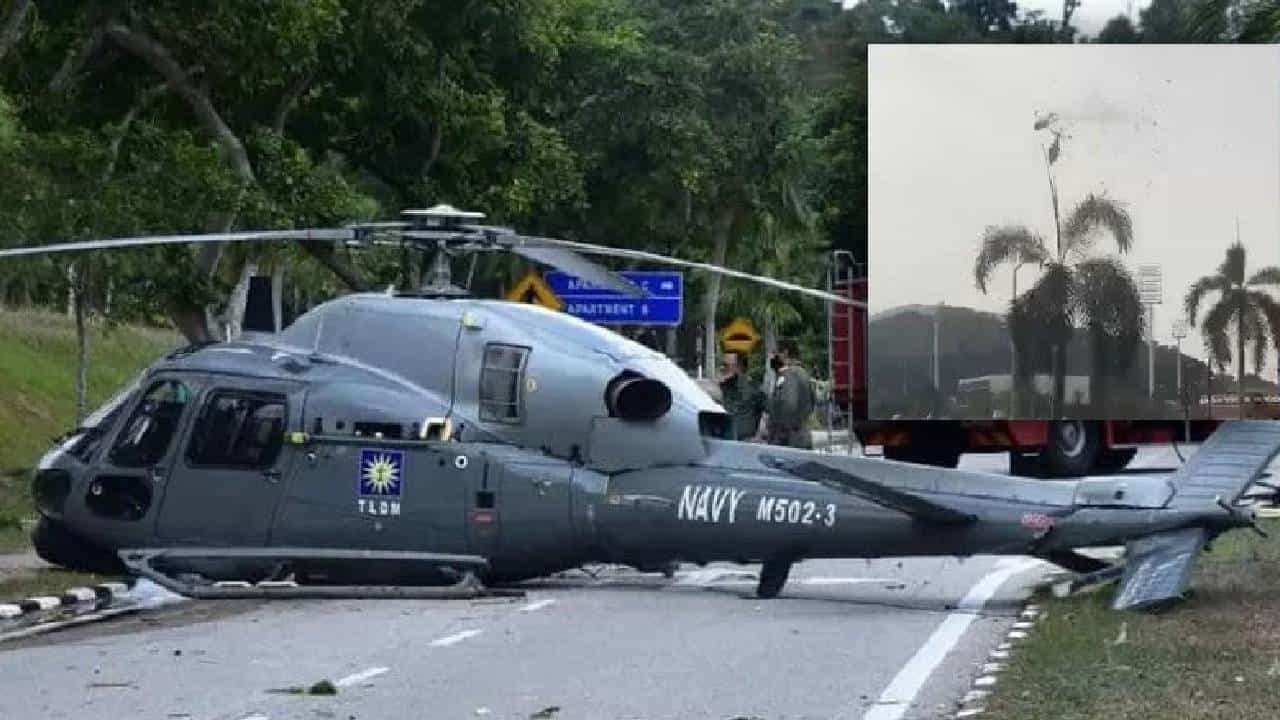 Malaysian Choppers Crash: ಮಲೇಷ್ಯಾ ನೌಕಾಪಡೆಯ ಎರಡು ಹೆಲಿಕಾಪ್ಟರ್ಗಳ ಪತನ, 10 ಮಂದಿ ಸಾವು Malaysian Choppers Crash: ಮಲೇಷ್ಯಾ ನೌಕಾಪಡೆಯ ಎರಡು ಹೆಲಿಕಾಪ್ಟರ್ಗಳ ಪತನ, 10 ಮಂದಿ ಸಾವು