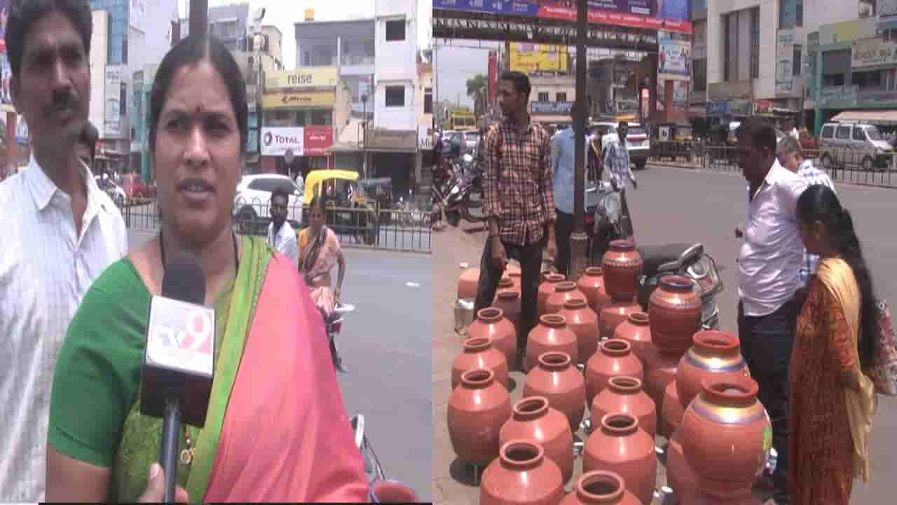 ಹಾವೇರಿ: ಹೆಚ್ಚಿದ ತಾಪಮಾನ; ಆಧುನಿಕ ಬರಾಟೆಯಲ್ಲಿ ಮೂಲೆ ಸೇರಿದ್ದ ಮಣ್ಣಿನ ಮಡಿಕೆಗೆ ಭಾರಿ ಡಿಮ್ಯಾಂಡ್