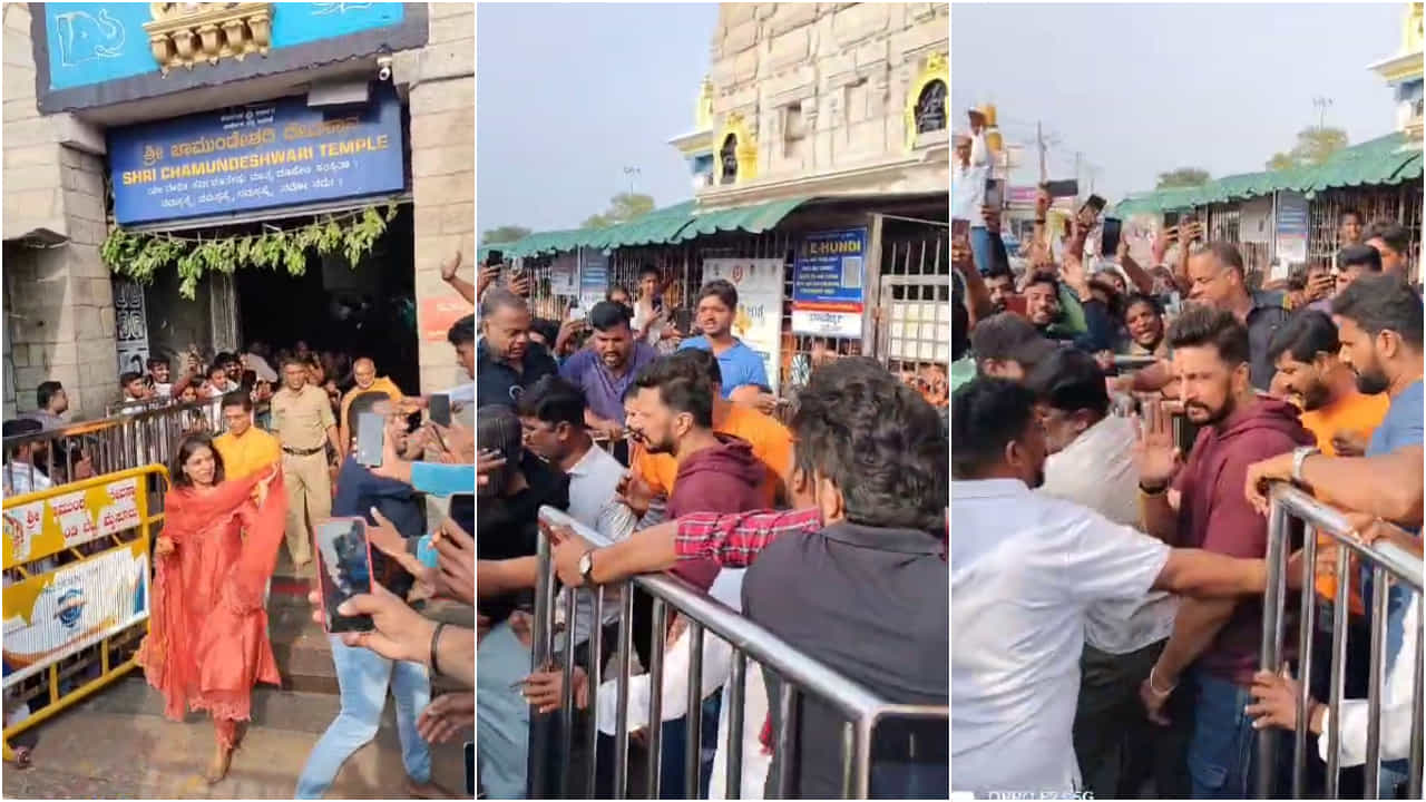 ಚಾಮುಂಡೇಶ್ವರಿ ದರ್ಶನ ಪಡೆದ ಸುದೀಪ್; ಕಿಚ್ಚನ ನೋಡಲು ಮುಗಿಬಿದ್ದ ಅಭಿಮಾನಿಗಳು ಚಾಮುಂಡೇಶ್ವರಿ ದರ್ಶನ ಪಡೆದ ಸುದೀಪ್; ಕಿಚ್ಚನ ನೋಡಲು ಮುಗಿಬಿದ್ದ ಅಭಿಮಾನಿಗಳು
