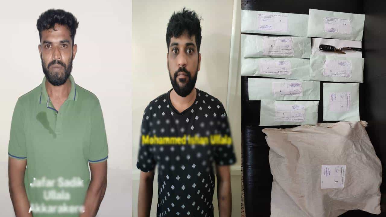 ಡ್ರಗ್ಸ್ ಮಾರುತ್ತಿದ್ದ ಇಬ್ಬರ ಬಂಧನ; ನಗದು ಸೇರಿ 16 ಲಕ್ಷ ಮೌಲ್ಯದ ವಸ್ತು ವಶಕ್ಕೆ ಡ್ರಗ್ಸ್ ಮಾರುತ್ತಿದ್ದ ಇಬ್ಬರ ಬಂಧನ; ನಗದು ಸೇರಿ 16 ಲಕ್ಷ ಮೌಲ್ಯದ ವಸ್ತು ವಶಕ್ಕೆ