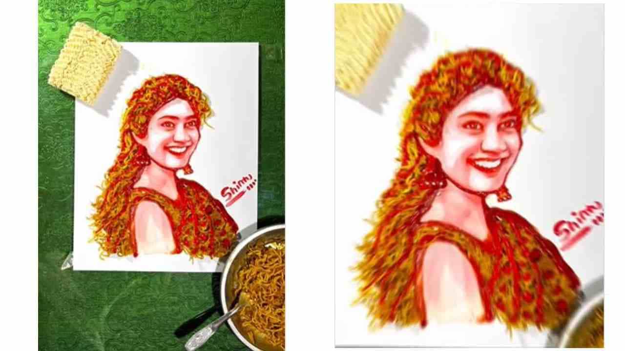 ಮ್ಯಾಗಿಯಲ್ಲಿ ಮೂಡಿಬಂದ ನಟಿ ಸಾಯಿ ಪಲ್ಲವಿ ಚಿತ್ರ; ಕಲಾವಿದ ಕೈ ಚಳಕಕ್ಕೆ ಮನಸೋತ ನೆಟ್ಟಿಗರು ಮ್ಯಾಗಿಯಲ್ಲಿ ಮೂಡಿಬಂದ ನಟಿ ಸಾಯಿ ಪಲ್ಲವಿ ಚಿತ್ರ; ಕಲಾವಿದ ಕೈ ಚಳಕಕ್ಕೆ ಮನಸೋತ ನೆಟ್ಟಿಗರು