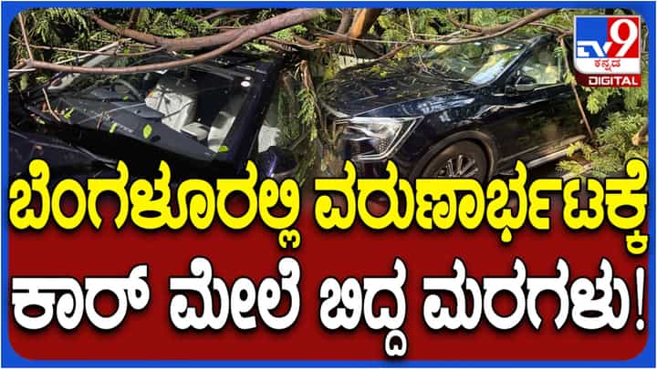 Bengaluru Rains: ಬೆಂಗಳೂರಿನಲ್ಲಿ ಭಾರಿ ಮಳೆಗೆ ಕಾರಿನ ಮೇಲೆ ಬಿದ್ದ ಮರಗಳು Bengaluru Rains: ಬೆಂಗಳೂರಿನಲ್ಲಿ ಭಾರಿ ಮಳೆಗೆ ಕಾರಿನ ಮೇಲೆ ಬಿದ್ದ ಮರಗಳು
