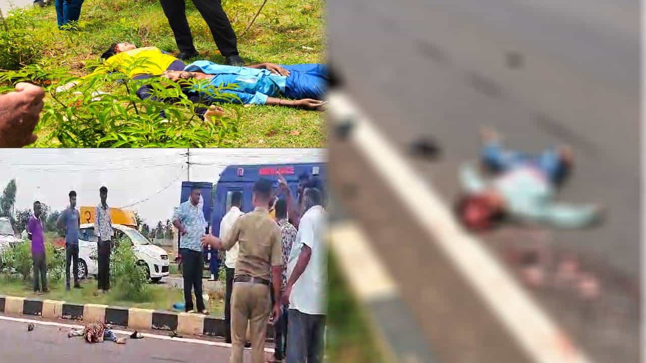 ಬೈಕ್​​​ಗೆ ಲಾರಿ ಡಿಕ್ಕಿ; 3 ವರ್ಷದ ಮಗು ಸಾವು, ತಂದೆ-ತಾಯಿಗೆ ಗಂಭೀರ ಗಾಯ