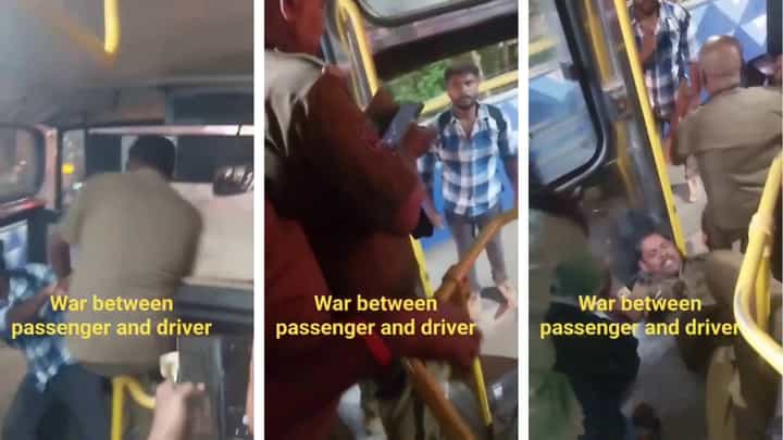ಬಿಎಂಟಿಸಿ ಬಸ್ನಲ್ಲಿ ಕಿತ್ತಾಟ: ಚಾಲಕನನ್ನು ಫುಟ್ ಬೋರ್ಡ್ಗೆ ಎಳೆದು ತಂದ ಪ್ರಯಾಣಿಕ ಬಿಎಂಟಿಸಿ ಬಸ್ನಲ್ಲಿ ಕಿತ್ತಾಟ: ಚಾಲಕನನ್ನು ಫುಟ್ ಬೋರ್ಡ್ಗೆ ಎಳೆದು ತಂದ ಪ್ರಯಾಣಿಕ