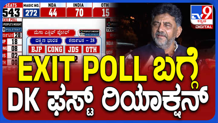 ಎಕ್ಸಿಟ್ ಪೋಲ್ ಮೇಲೆ ನಂಬಿಕೆಯಿಲ್ಲ, ಕರ್ನಾಟಕದಲ್ಲಿ ಕಾಂಗ್ರೆಸ್ 2 ಅಂಕಿ ದಾಟುತ್ತೆ: ಡಿಕೆ ಶಿವಕುಮಾರ್ ಎಕ್ಸಿಟ್ ಪೋಲ್ ಮೇಲೆ ನಂಬಿಕೆಯಿಲ್ಲ, ಕರ್ನಾಟಕದಲ್ಲಿ ಕಾಂಗ್ರೆಸ್ 2 ಅಂಕಿ ದಾಟುತ್ತೆ: ಡಿಕೆ ಶಿವಕುಮಾರ್