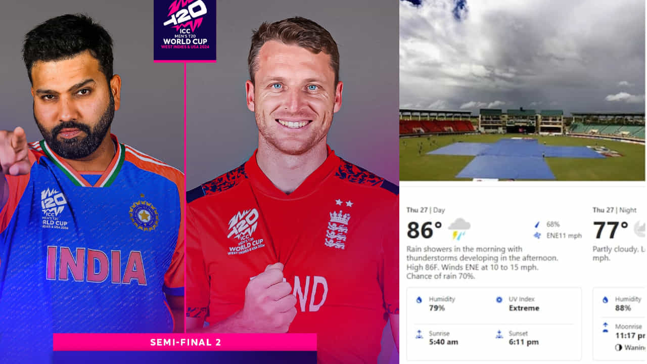 IND vs ENG Weather: ಗಯಾನಾದಲ್ಲಿ ಶೇ. 70 ರಷ್ಟು ಮಳೆ..! ಪಂದ್ಯ ರದ್ದಾದರೆ ಯಾವ ತಂಡ ಫೈನಲ್​ಗೆ?
